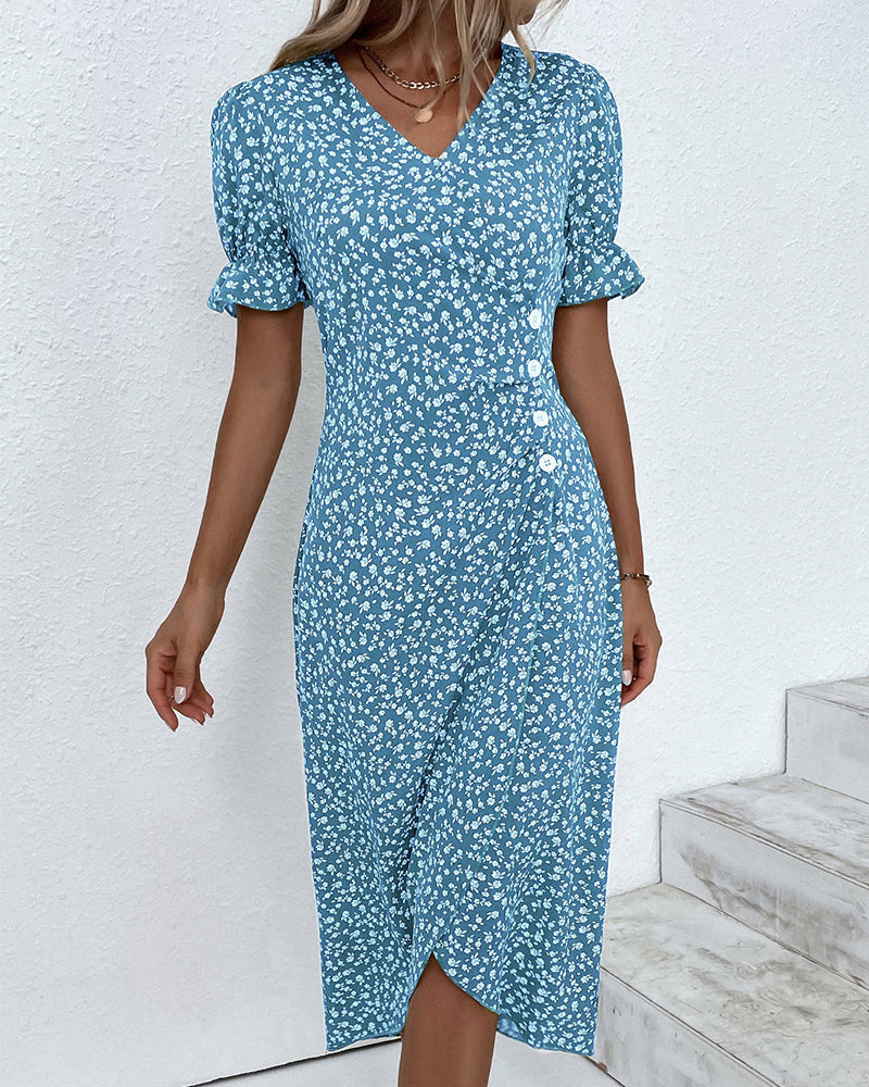 Charlene | V-Neck Floral Wedding Guest Dress