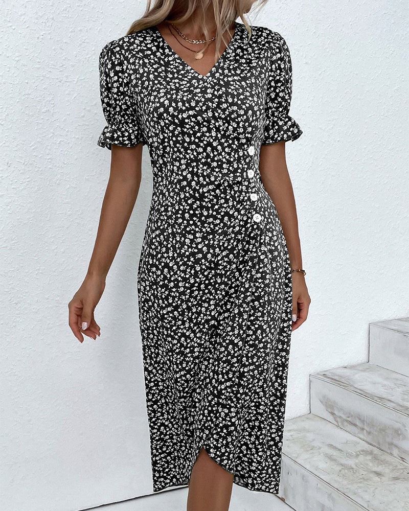 Charlene | V-Neck Floral Wedding Guest Dress