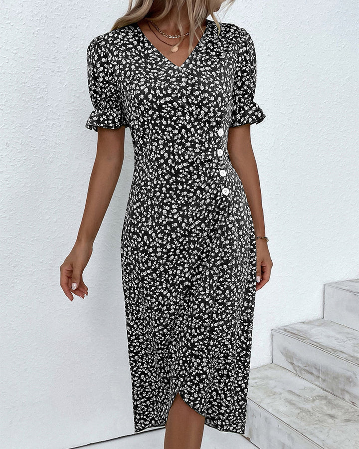 Charlene | V-Neck Floral Wedding Guest Dress