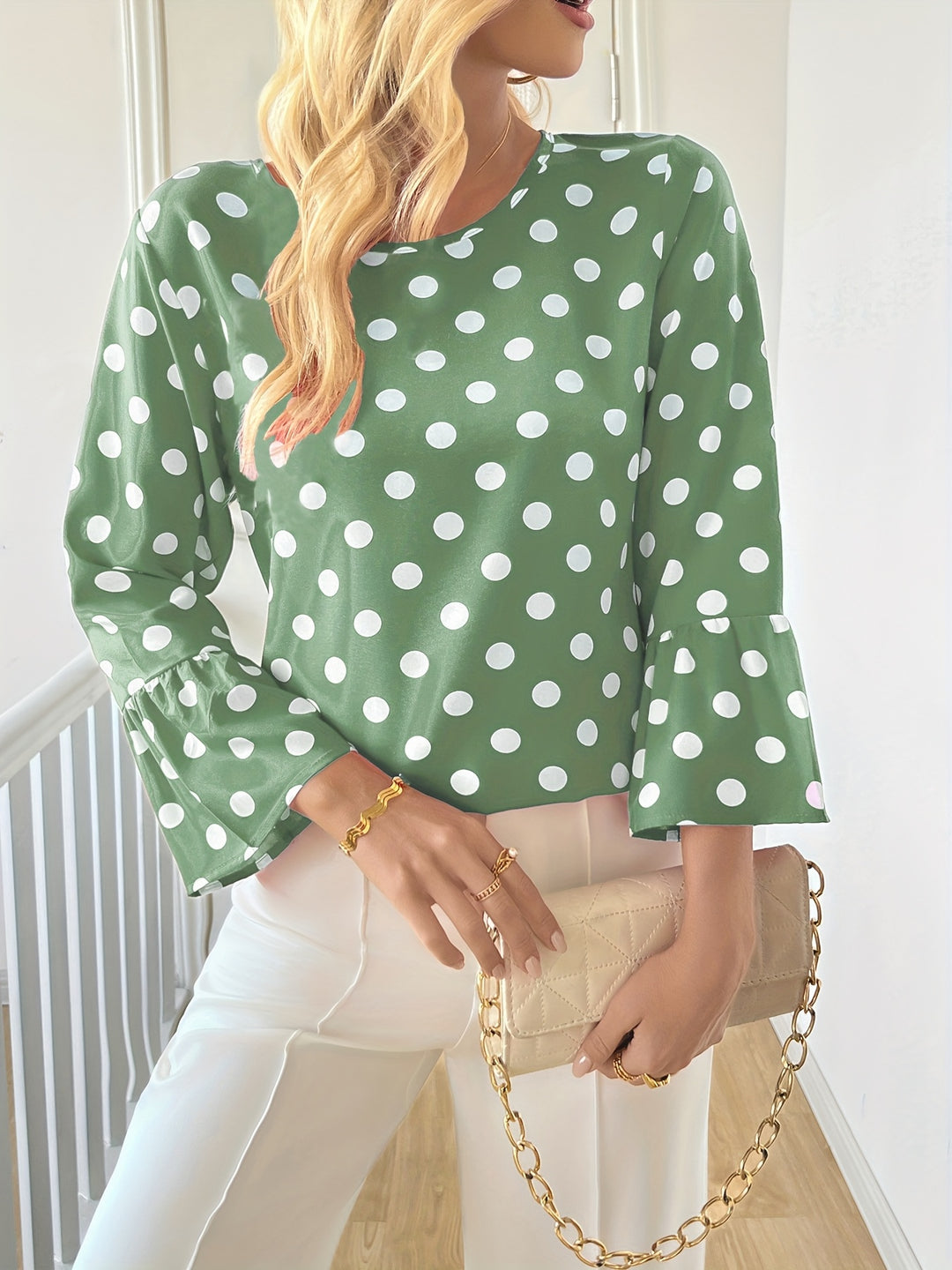EVELYN™ - Elegant Polka Dot Blouse