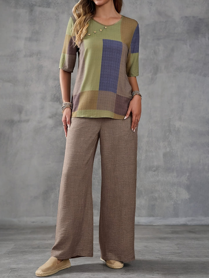 Elvara™ - Modern Patchwork 2-Piece Set