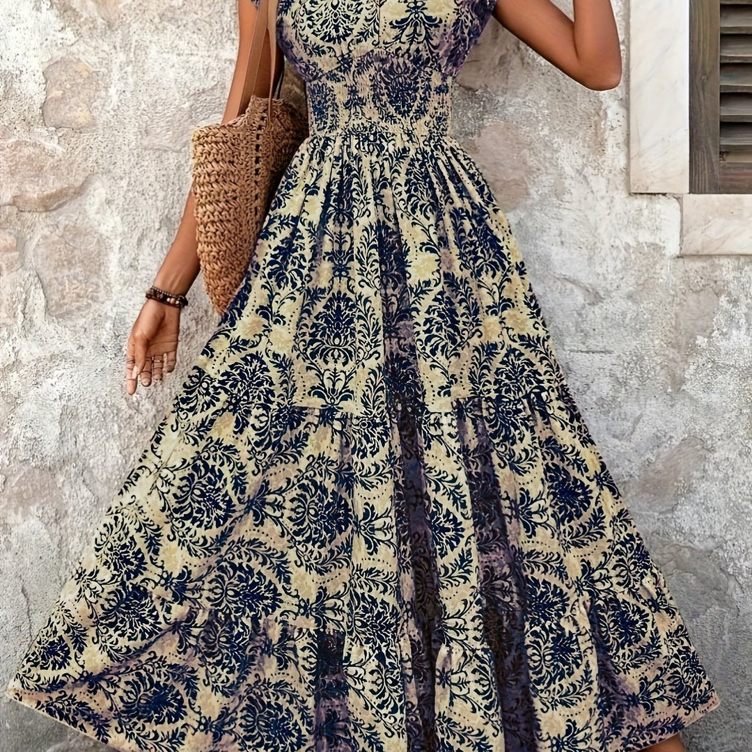 Seraphina – Boho V-Neck Maxi Dress
