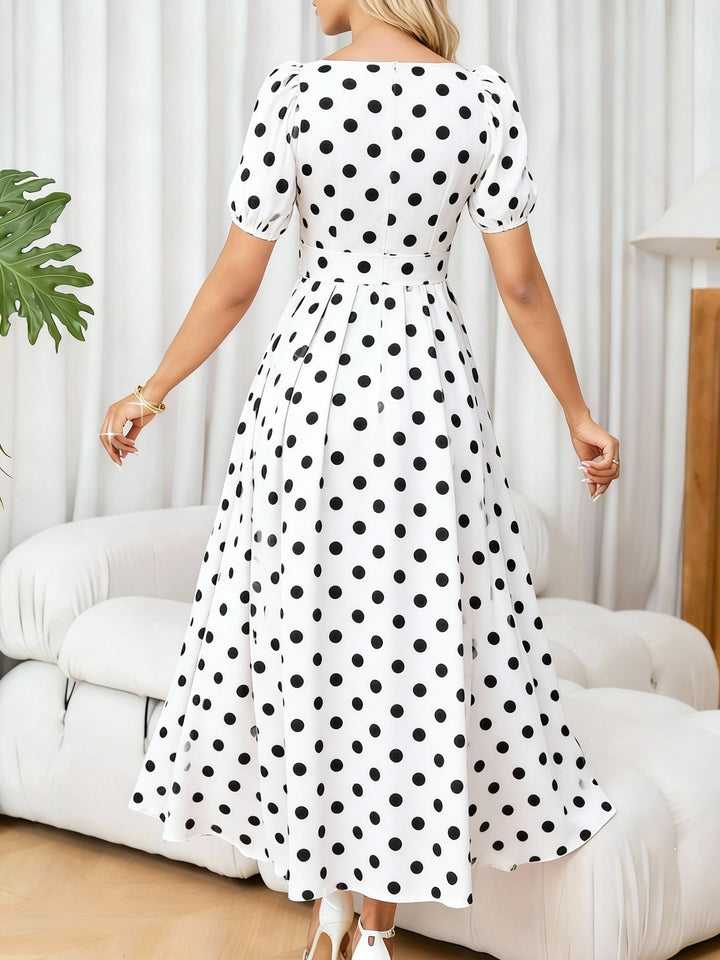 ELEANOR™ - Elegant Polka Dot Maxi Dress
