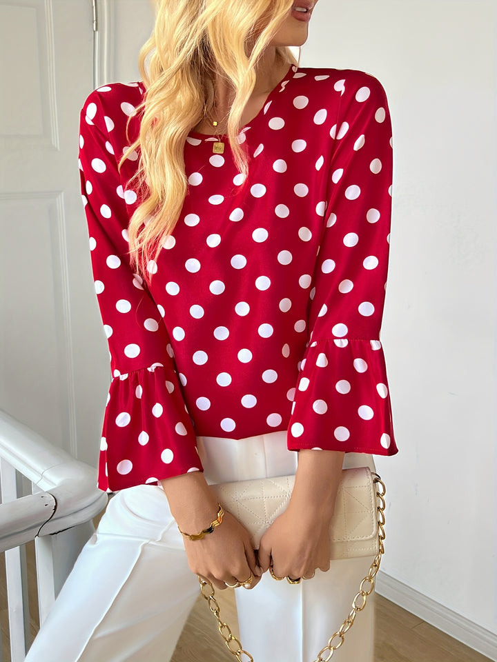 EVELYN™ - Elegant Polka Dot Blouse