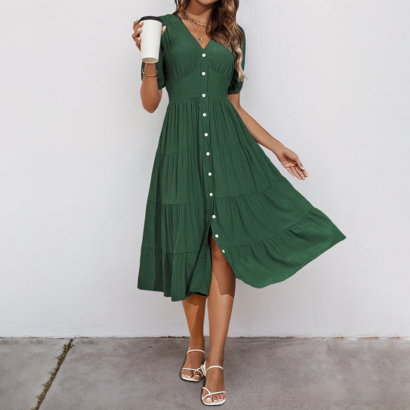 Clara | Fine-Pleated Tiered Dress