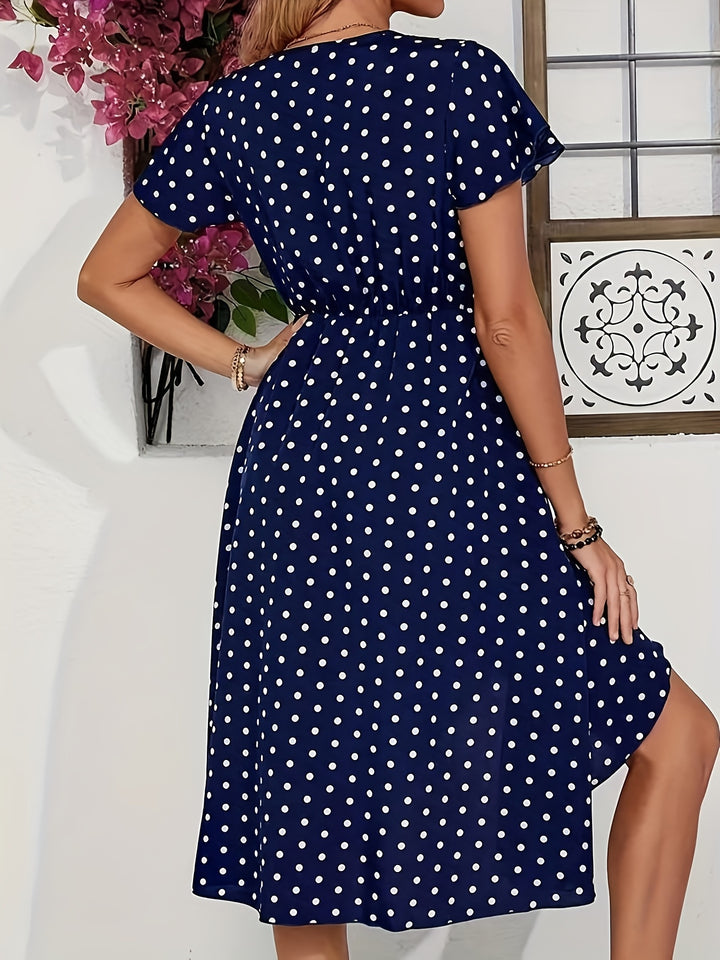 PENELOPE – Plus V-Neck Midi Dress