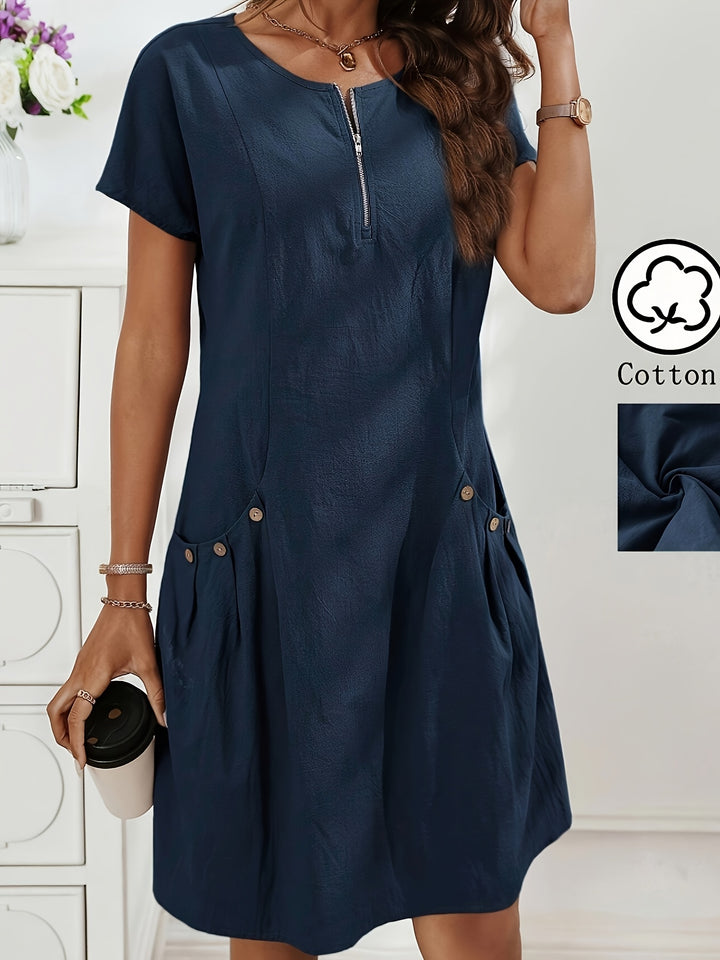 Amara™ | Button Detail Dress