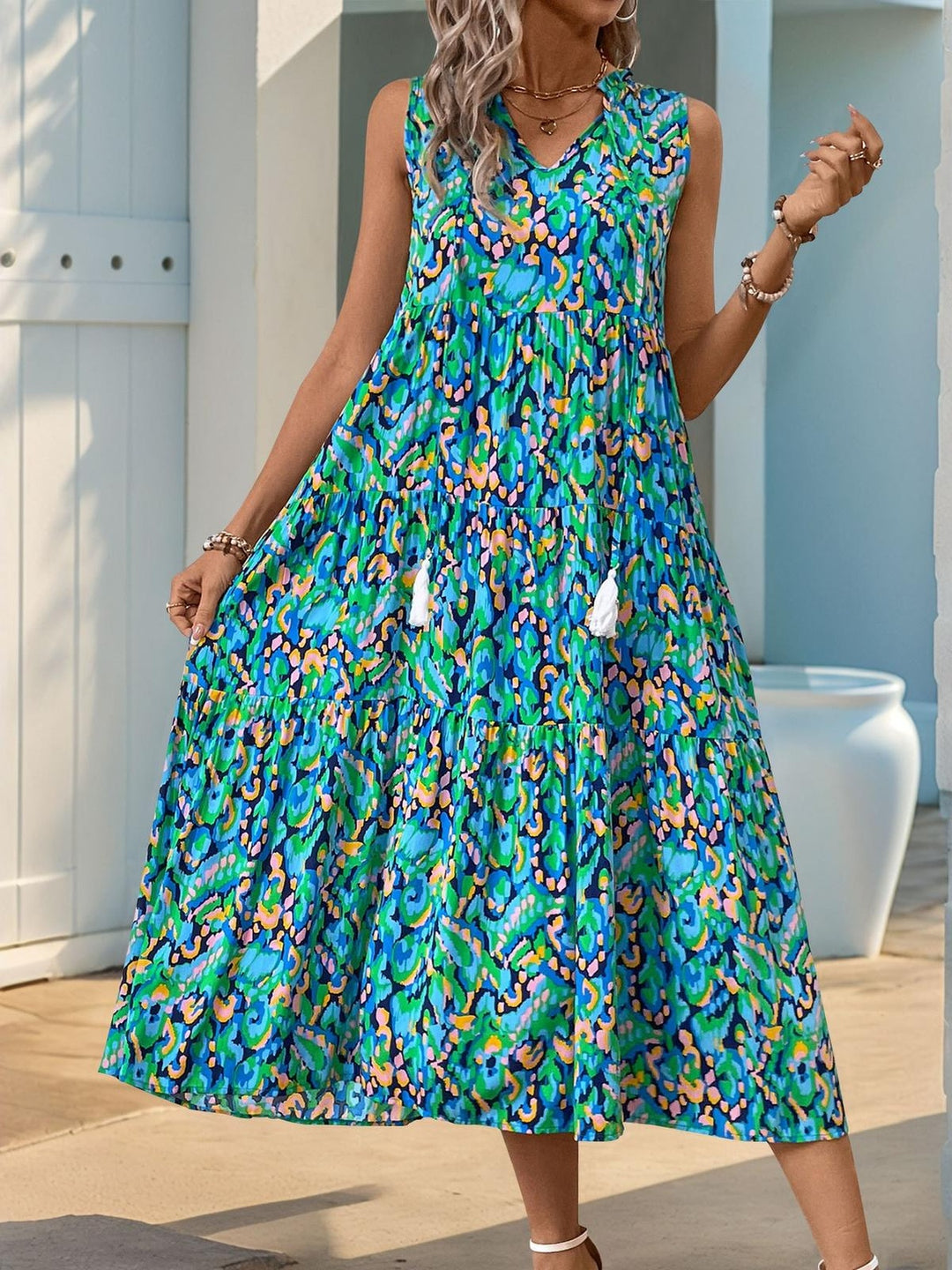 Floriva™ - Breezy A-Line Midi Dress