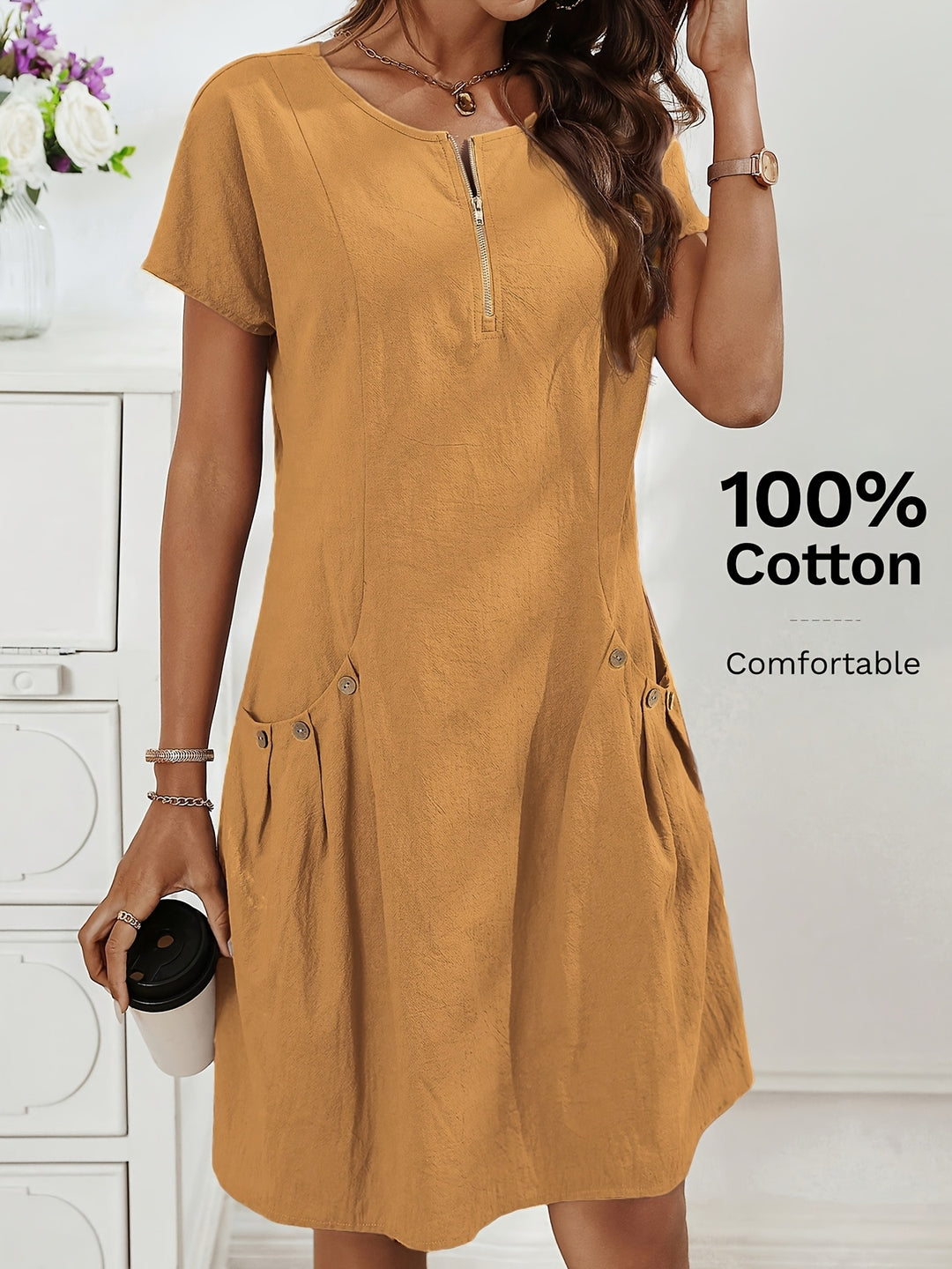 Amara™ | Button Detail Dress