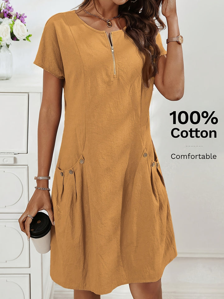 Amara™ | Button Detail Dress
