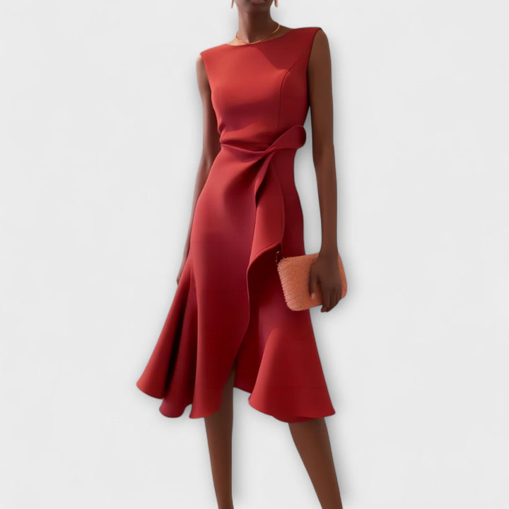 Sheila | Draped Midi Wedding Guest Dress