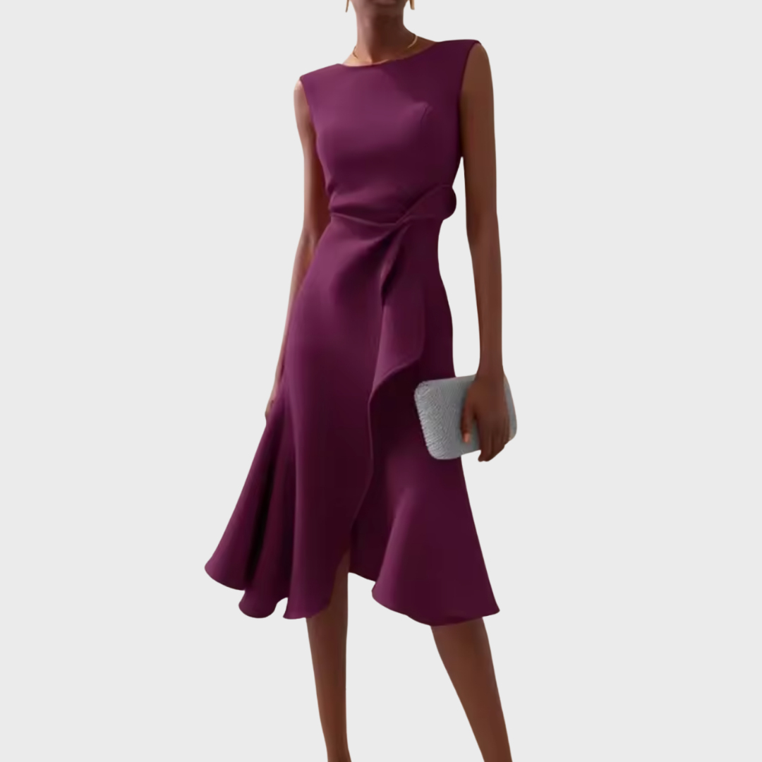 Sheila | Draped Midi Wedding Guest Dress