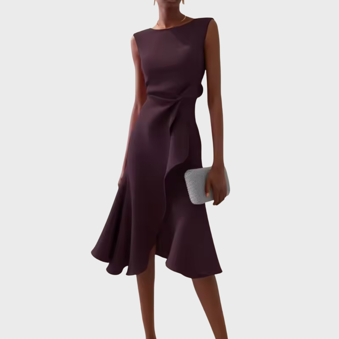 Sheila | Draped Midi Wedding Guest Dress