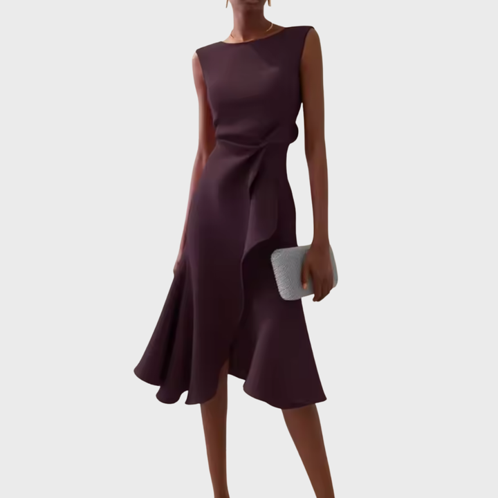Sheila | Draped Midi Wedding Guest Dress