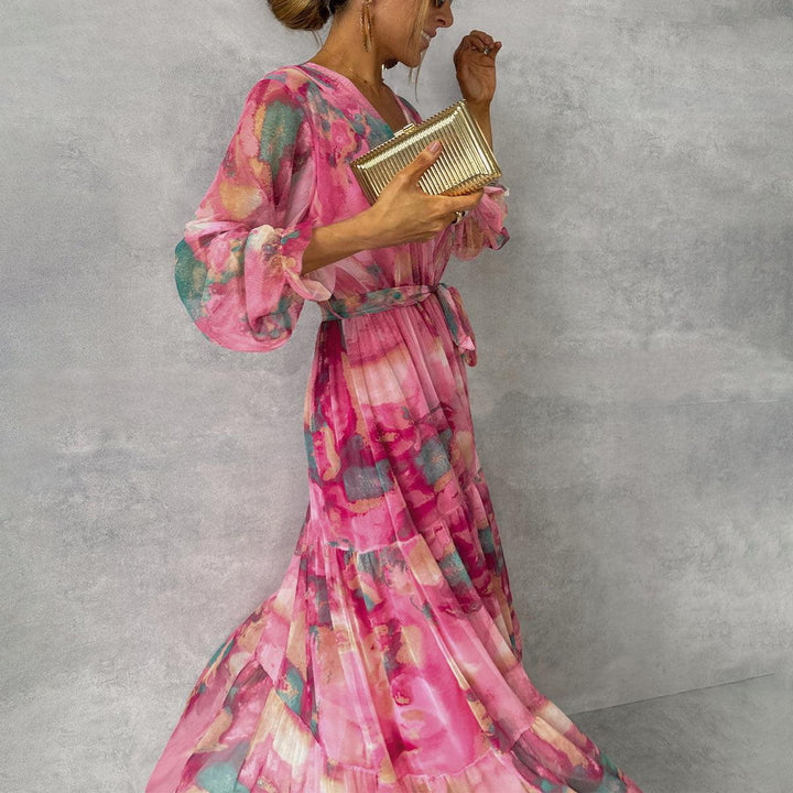 Romilly | Floral Wrap Maxi Wedding Guest Dress