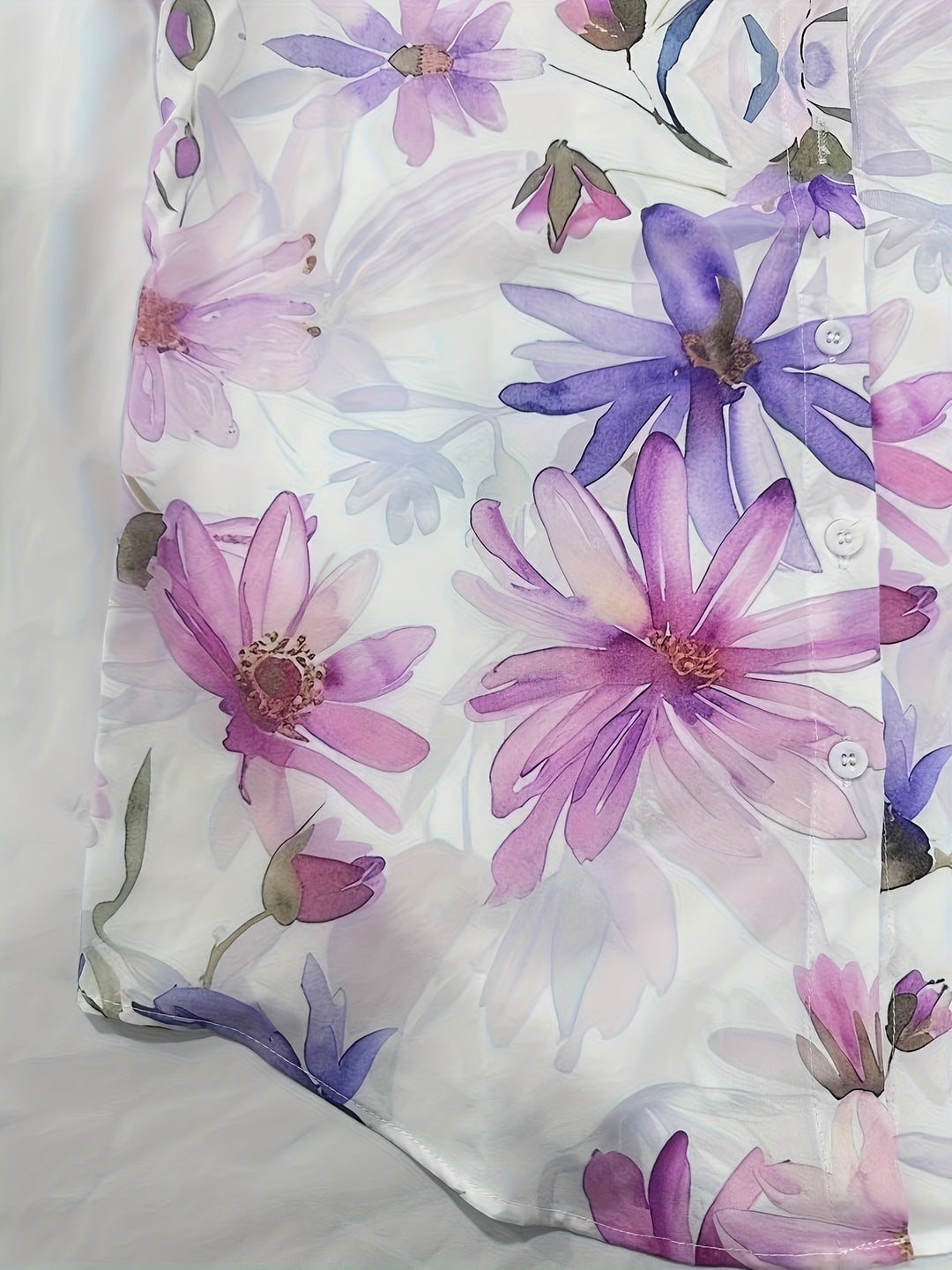 Daisy | Printed Patchwork Short Sleeve Spring Shirt