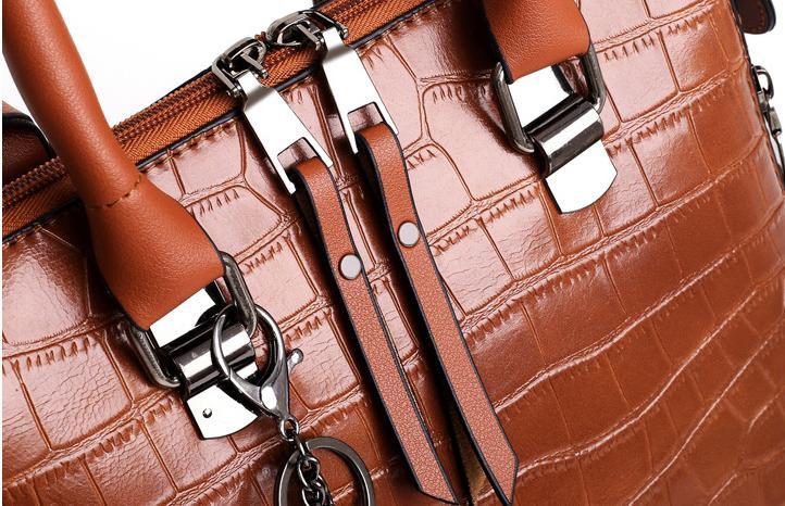 SOPHIA | VINTAGE CROCODILE PATTERN 4-9 PIECE BAG