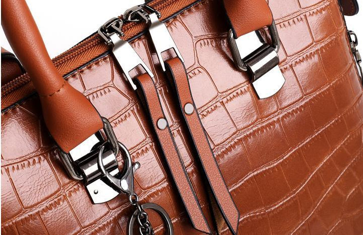 SOPHIA | VINTAGE CROCODILE PATTERN 4-9 PIECE BAG