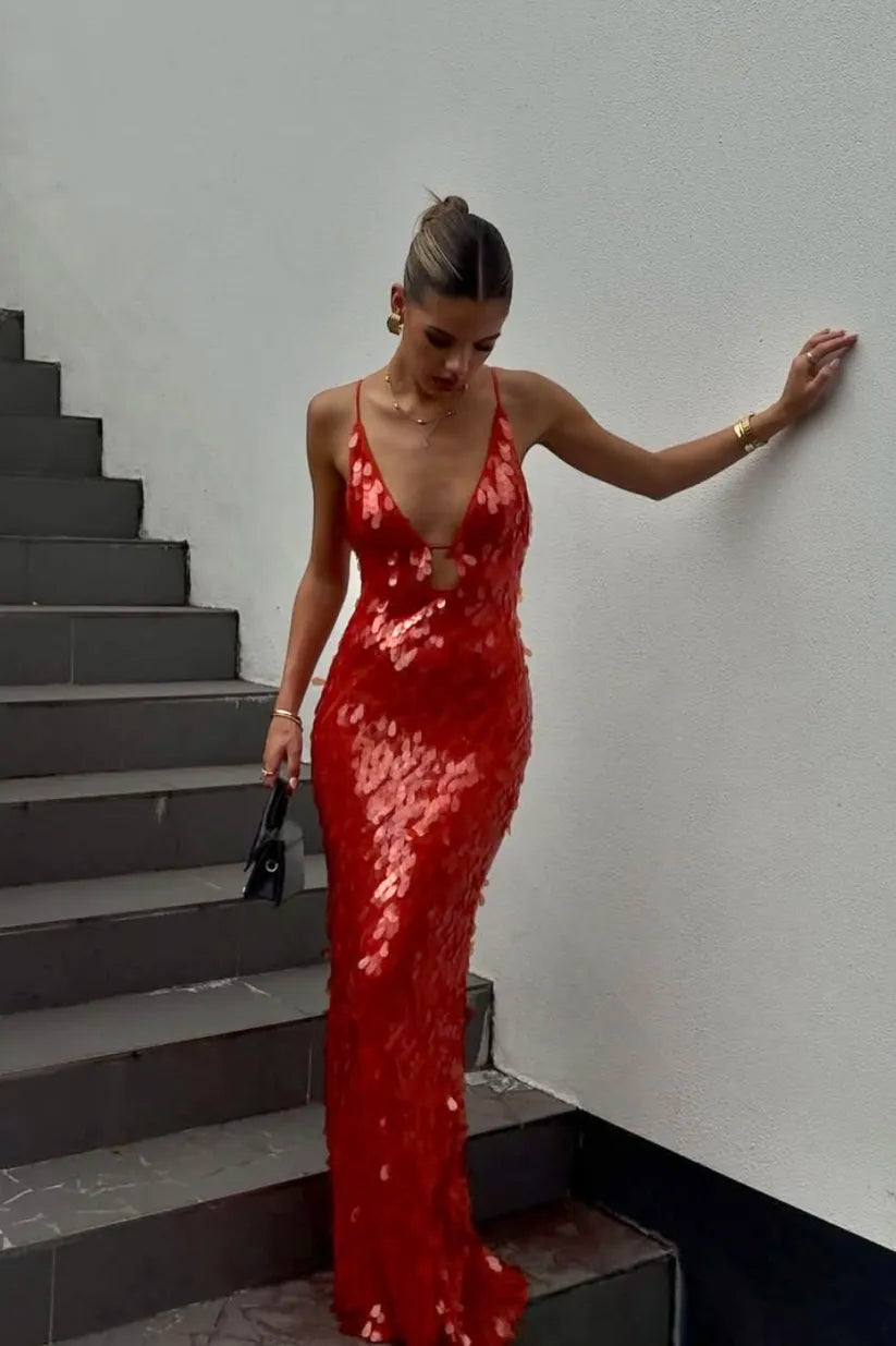 Rhea | Sequin Evening Wedding Guest Dress