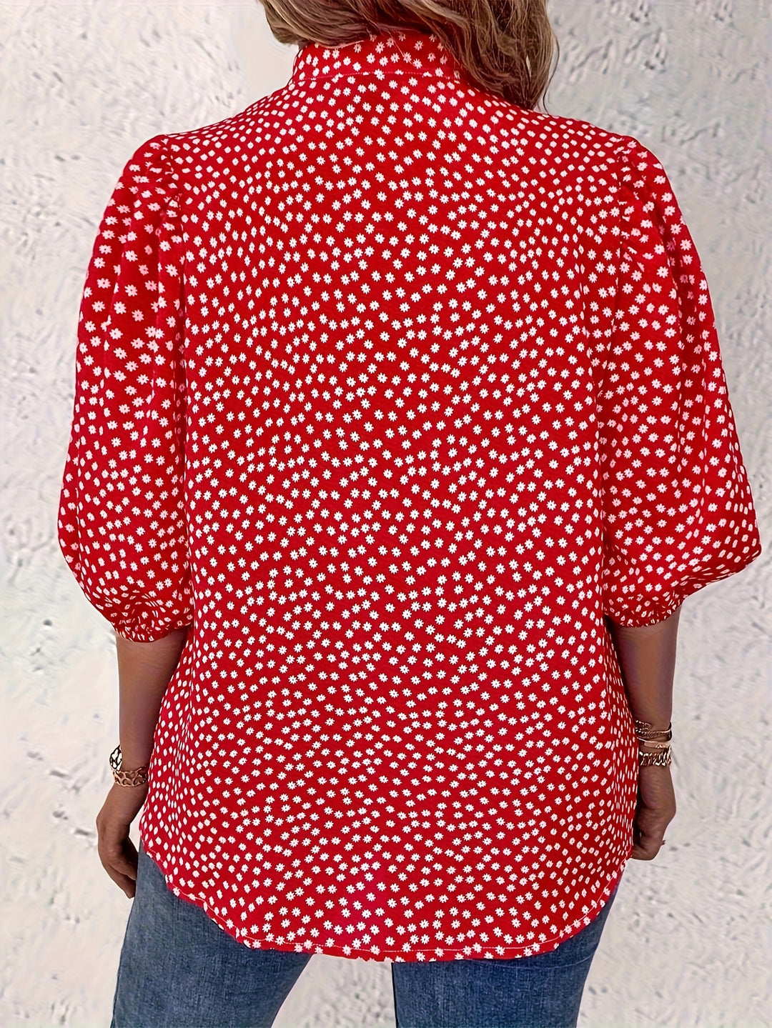 MADISON™ - Elegant Polka Dot Button Blouse