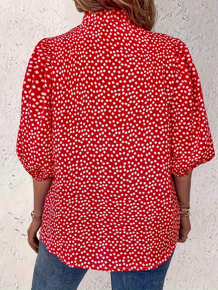 MADISON™ - Elegant Polka Dot Button Blouse