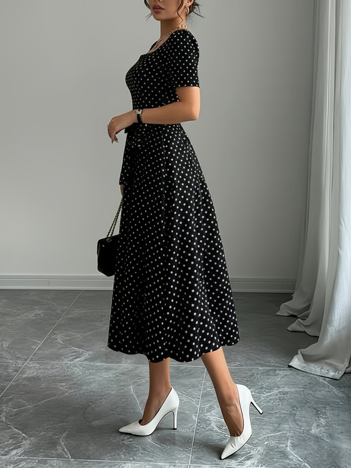 CHARLOTTE™ - Elegant Polka Dot Midi Dress