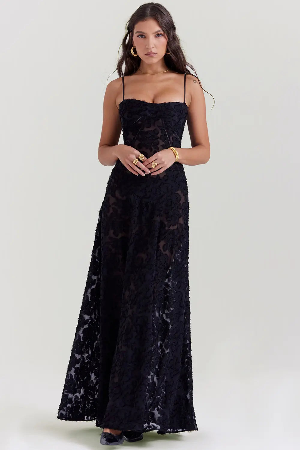 Gretchen | Open-Back Maxi Wedding Guest Dress