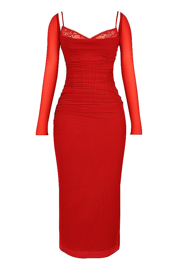 Nora | Long Sleeve Maxi Wedding Guest Dress