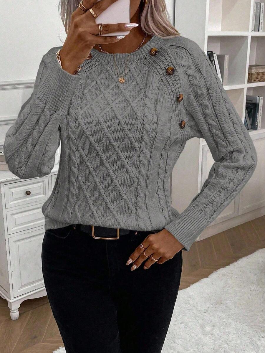 Betsy™ | Button-Detail Cable Jumper