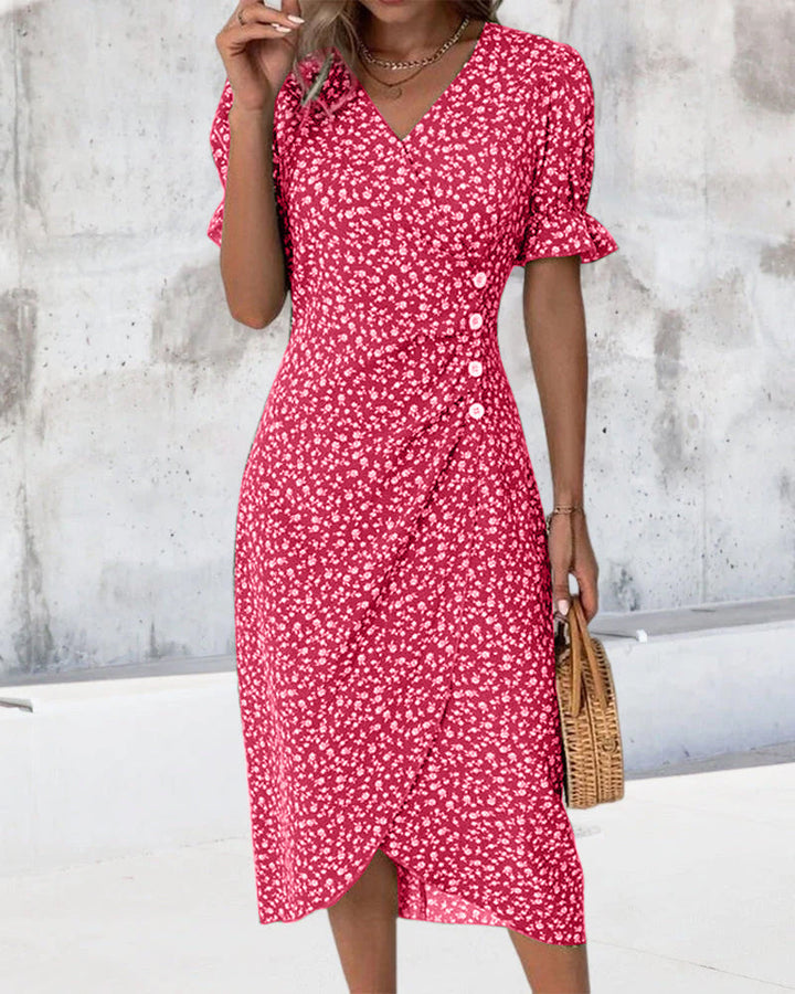 Charlene | V-Neck Floral Wedding Guest Dress
