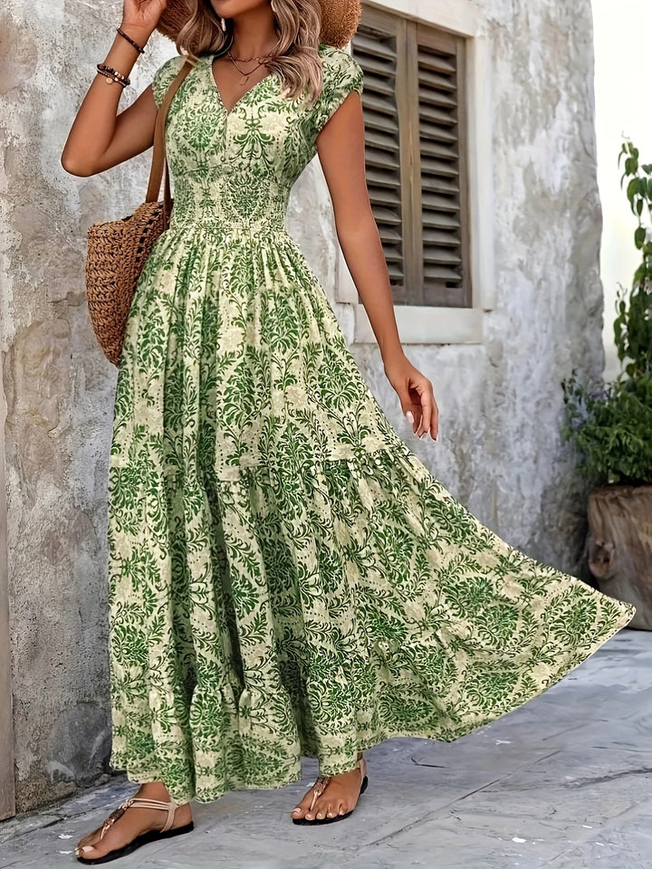 Seraphina – Boho V-Neck Maxi Dress