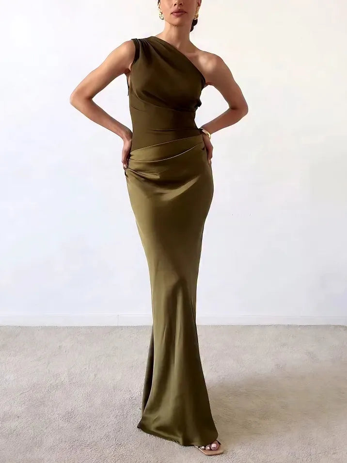 Anita | One-Shoulder Pleated Wedding Guest Dress