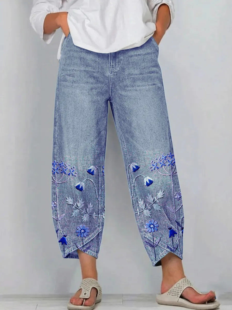 Aven | Linen Embroidered Pants