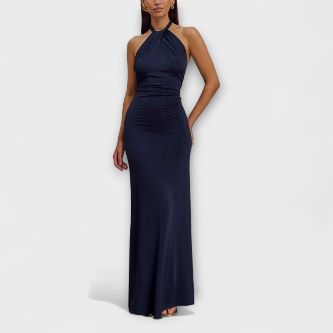 Cleo | Halter Maxi Wedding Guest Dress
