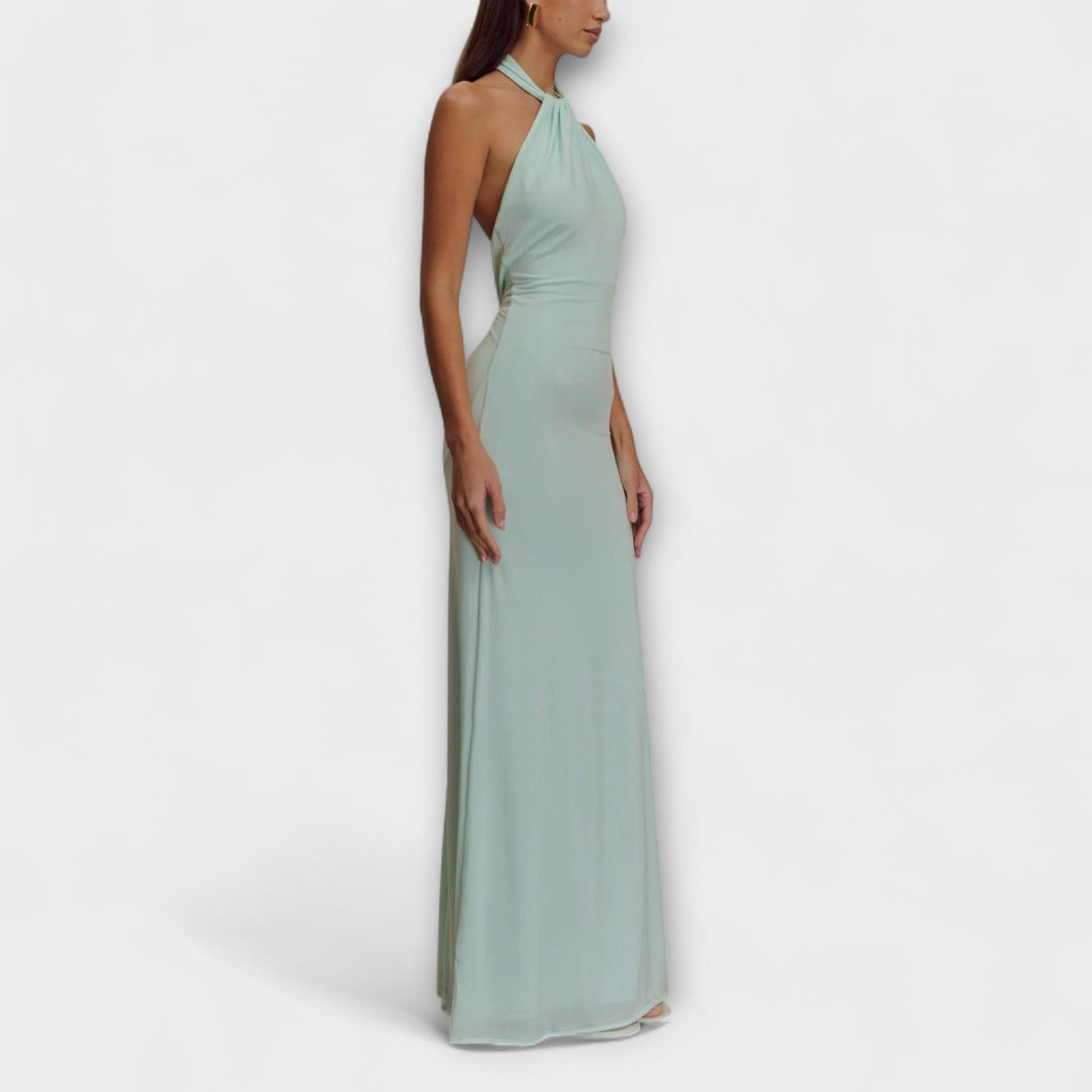Cleo | Halter Maxi Wedding Guest Dress