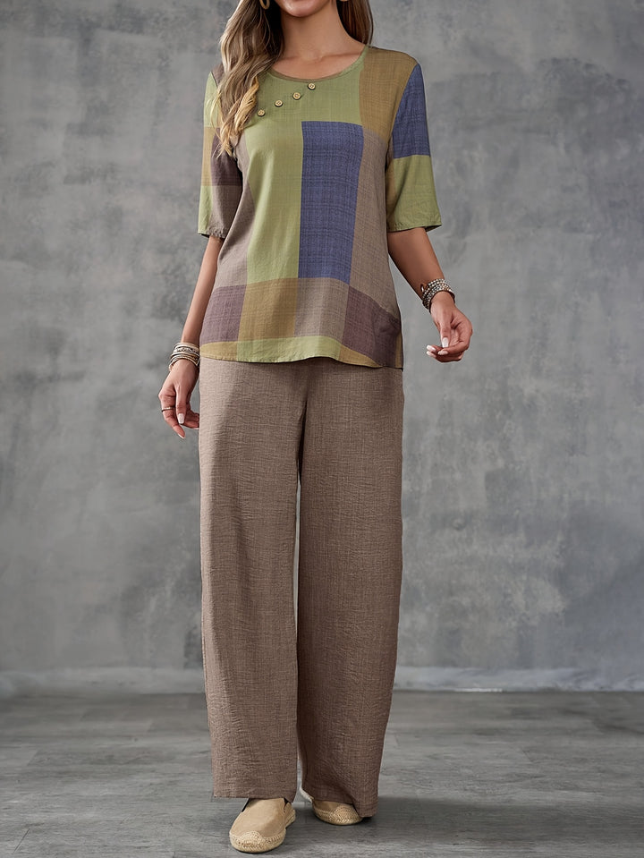 Elvara™ - Modern Patchwork 2-Piece Set