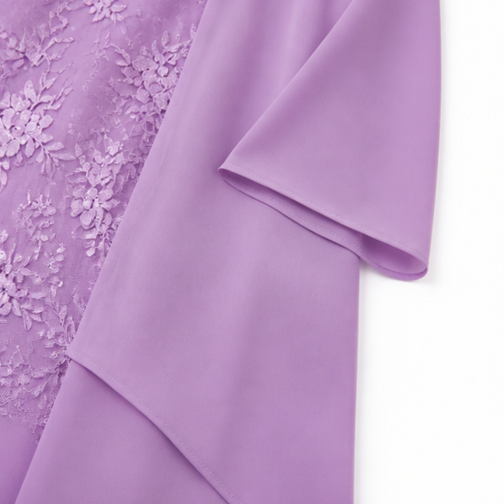 Lunavia™ Floral Lace Dress Set with Chiffon Shawl