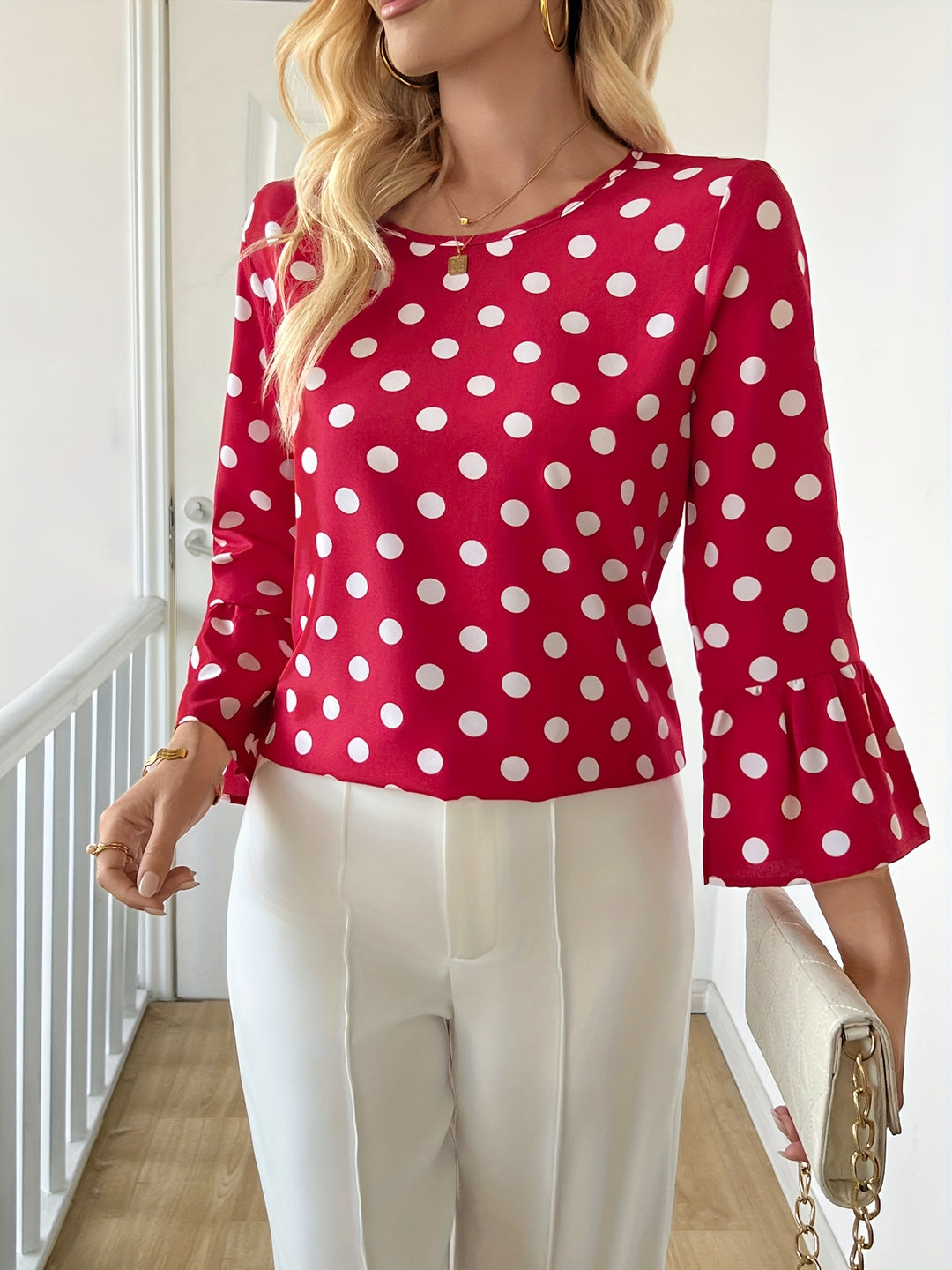 EVELYN™ - Elegant Polka Dot Blouse