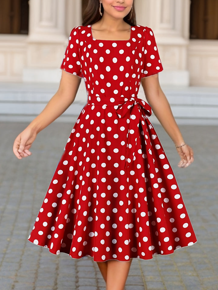 Marilyn™ - Elegant Polka Dot Midi Dress