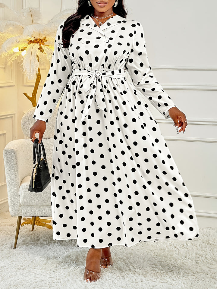 ISABELLA™ - Elegant Polka Dot Maxi Dress