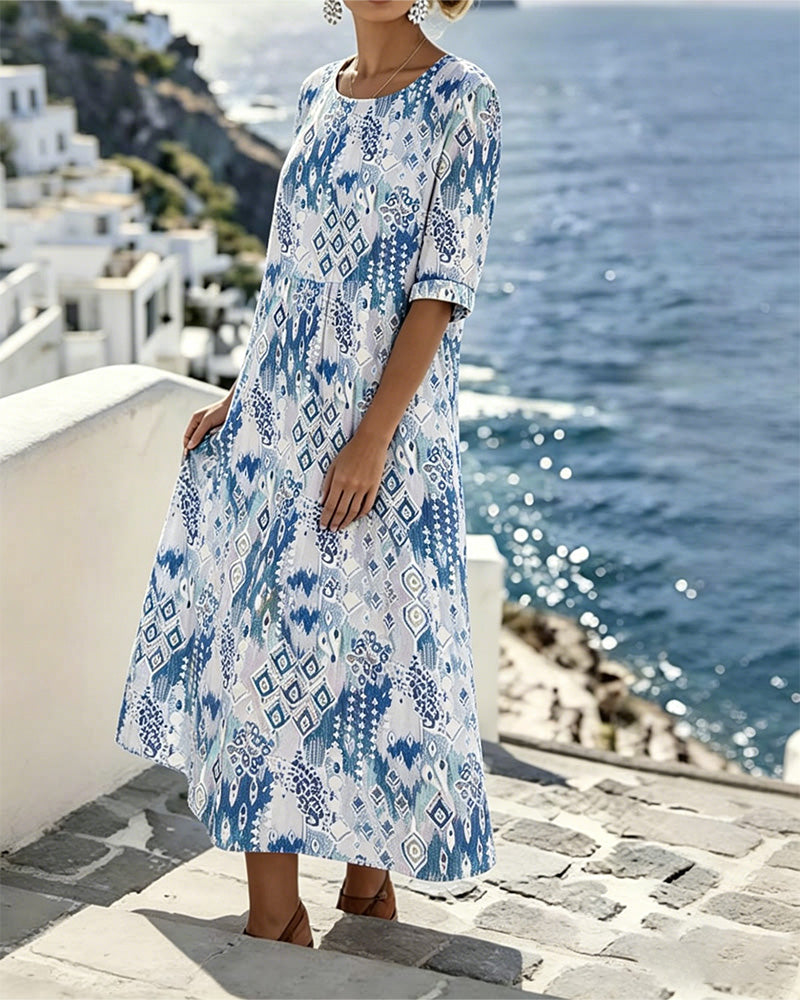 Emma | Loose and Lightweight Floral Midi Dress