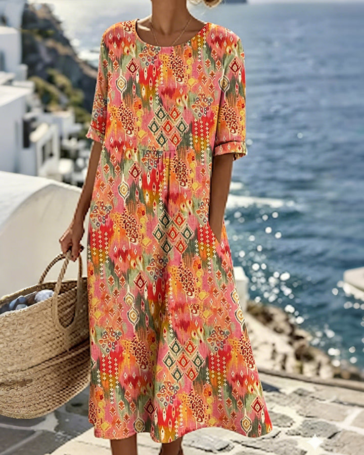 Emma | Loose and Lightweight Floral Midi Dress
