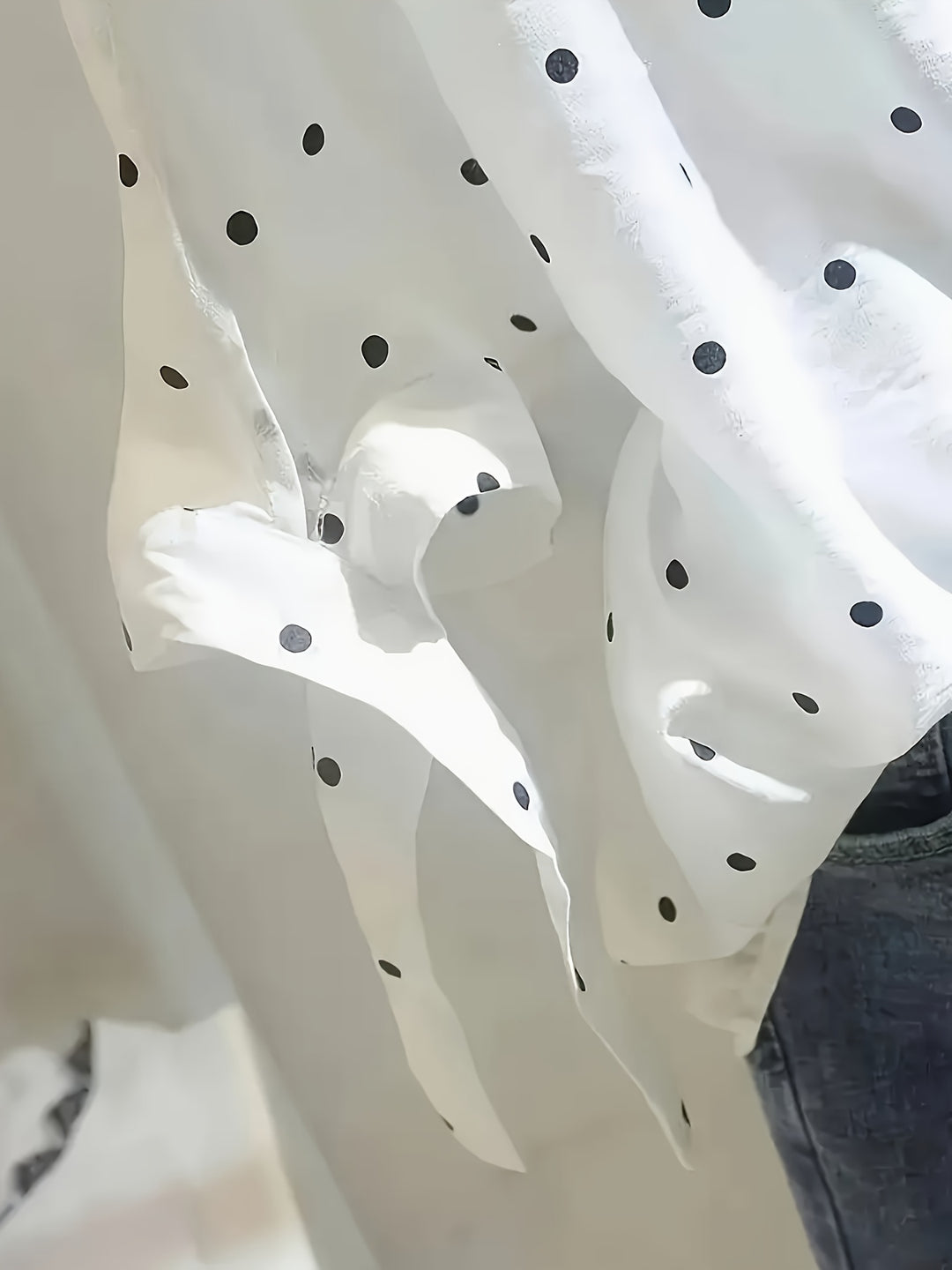 Vivian™ - Elegant Polka Dot Button Blouse