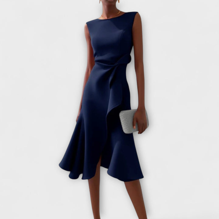 Sheila | Draped Midi Wedding Guest Dress