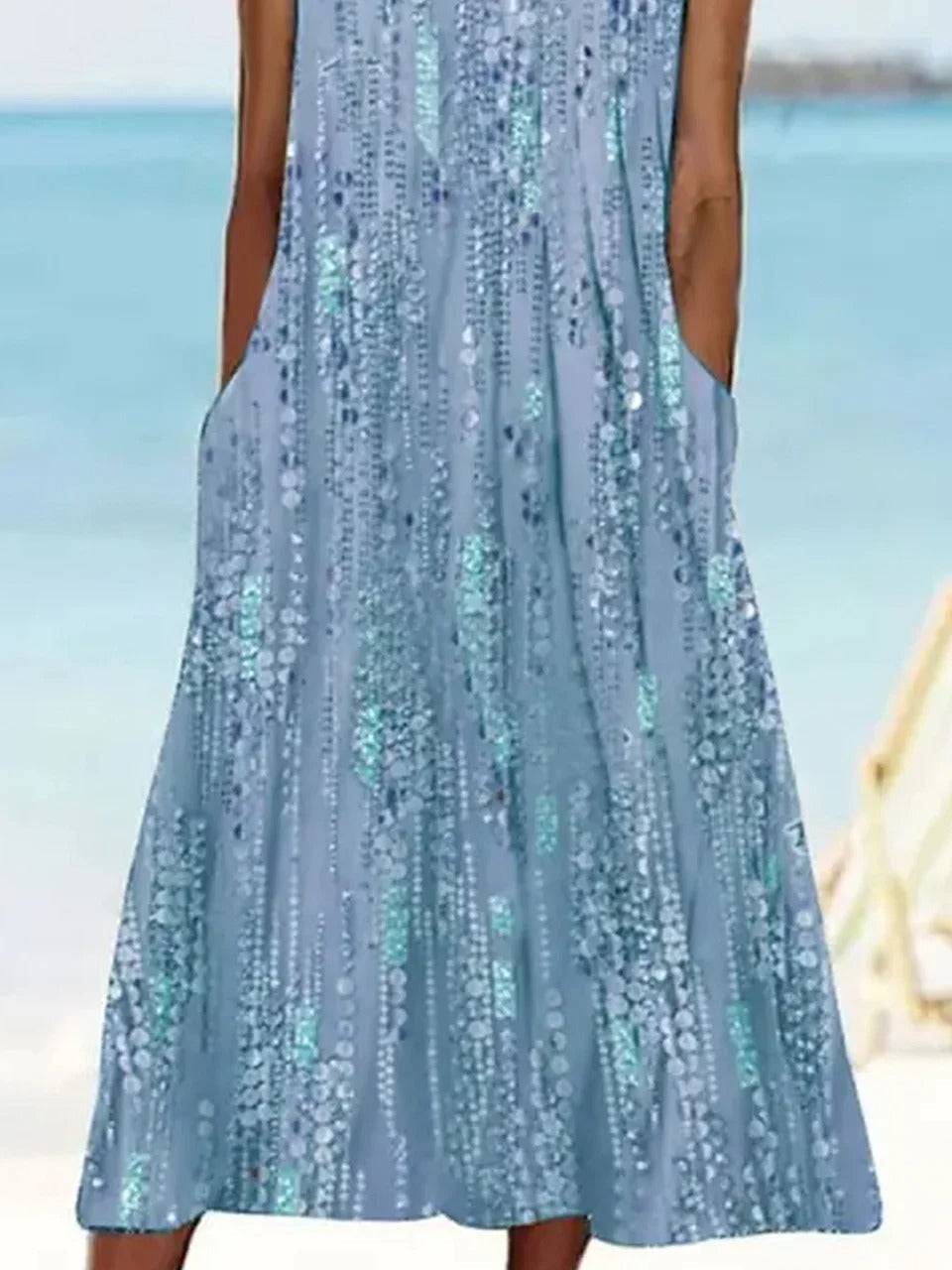 Marina | Blue Floral Sleeveless Maxi Dress