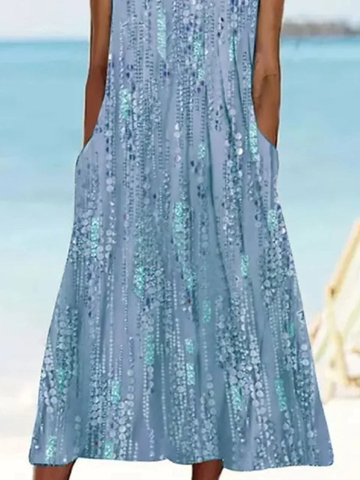 Marina | Blue Floral Sleeveless Maxi Dress