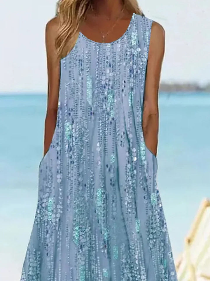 Marina | Blue Floral Sleeveless Maxi Dress