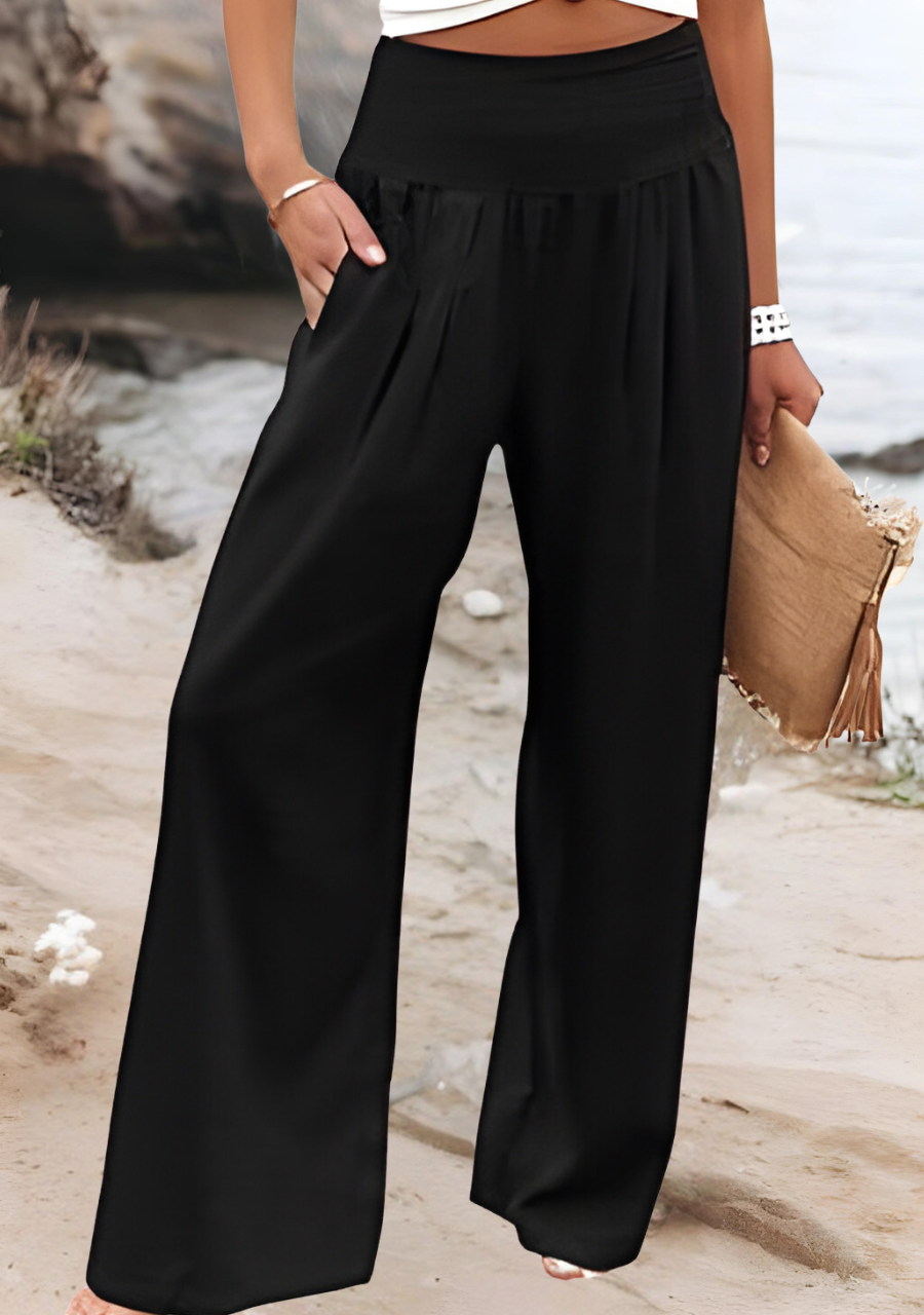 Zayrah | Linen Wide-Leg Beach Pants