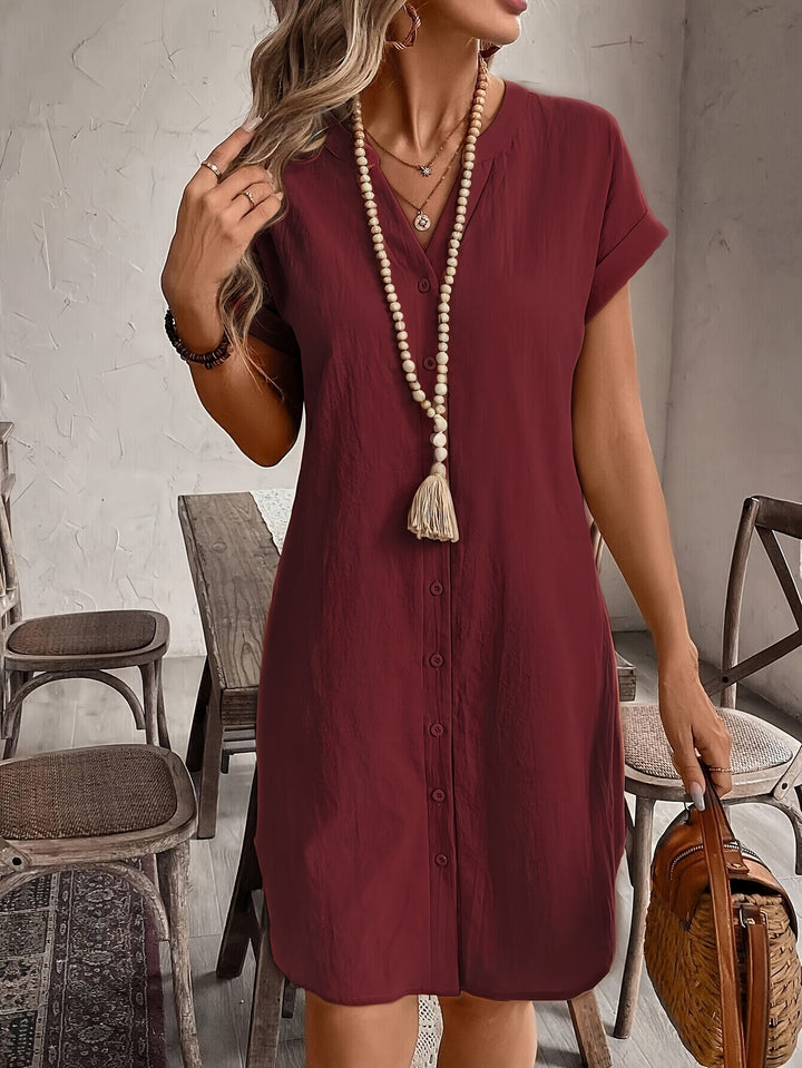Chloe™ |V-Neck Button Dress