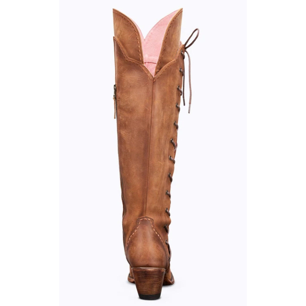 Vintage Embroidered Lace-Up Western Boots